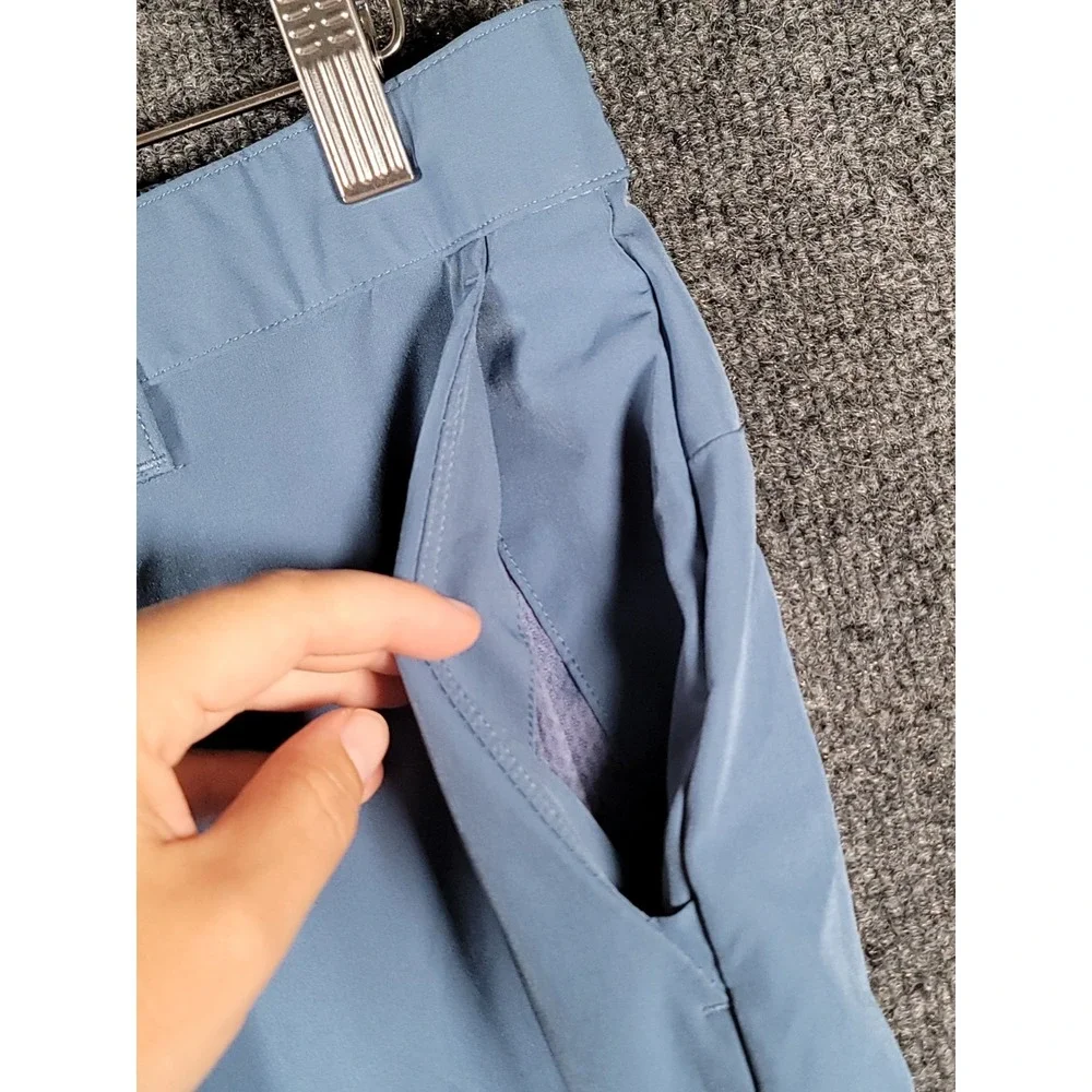 Fabletics Slim Fit Performance Trouser Pants Mens 30x27 Blue Zipper Pockets Gym